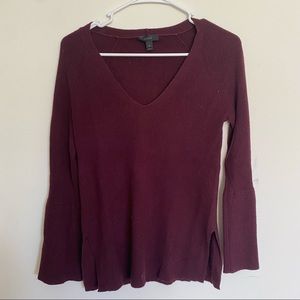 JCrew Wool Maroon V Neck Sweater